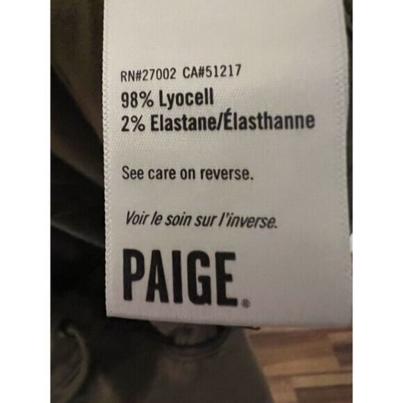 Paige Drawstring Pants Fraser Vintage Tonal Ash Jogger Twill Casual Men's 33 - Picture 15 of 16